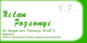 milan pozsonyi business card